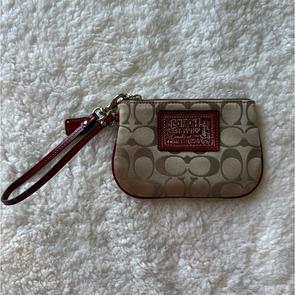Coach monogram wristlet